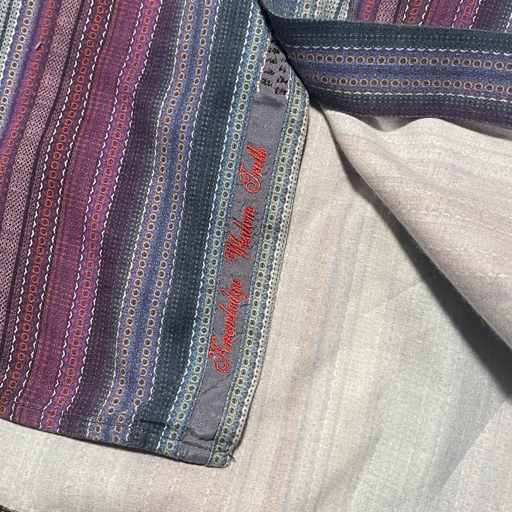 Robert Graham Button Down Shirt Size Multicolor Floral Cuffs Striped Size Medium - Picture 2 of 10